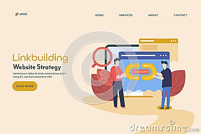 SEO link building strategy for website ranking, increase visitor, online business development. Digital marketing concept. Stock Photo