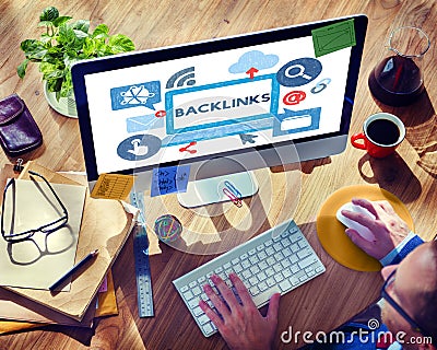 Backlink Hyperlink Networking Internet Online Technology Concept Stock Photo