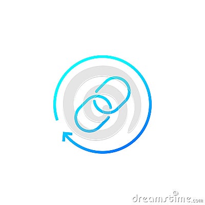 Backlink line icon on white Vector Illustration