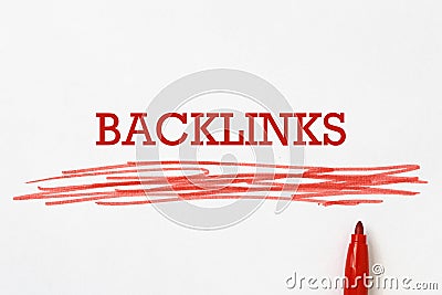 Backlinks on paper Stock Photo