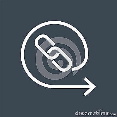 Backlinks Related Vector Glyph Icon. Vector Illustration