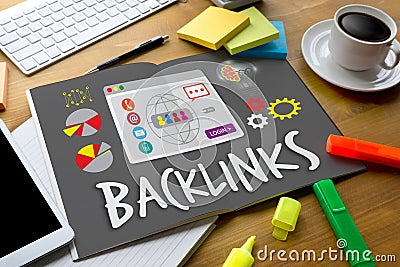 Backlinks Technology Online Web Backlinks Technology Online Web Stock Photo