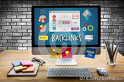 Backlinks Technology Online Web Backlinks Technology Online Web Stock Photo