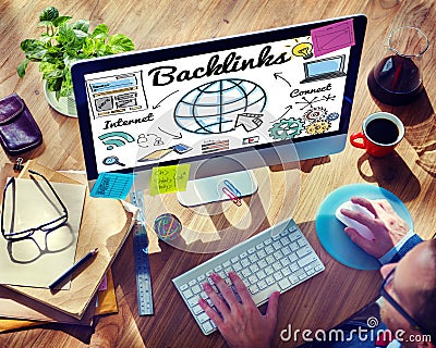 Backlinks Technology Online Web Concept Stock Photo