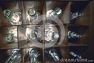 Backlit bottles Stock Photo