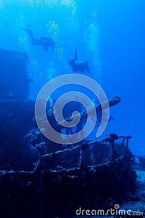 Backlit divers Stock Photo