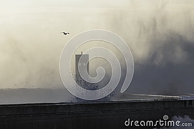 Backlit wave splash Stock Photo