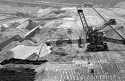 Backloader in open-cast mine Stock Photo