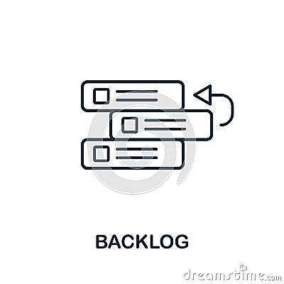 Backlog icon. Line style element from agile collection. Thin Backlog icon for templates, infographics and more Stock Photo