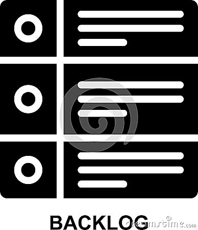 backlog, product backlog, to do, list, requirement, task list solid glyph icon Stock Photo