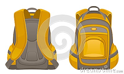 Backpack front and rear view Vector Illustration