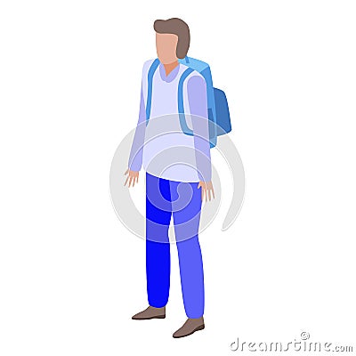 Backpack icon, isometric style Vector Illustration