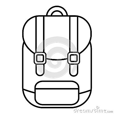 Backpack icon, outline line style Vector Illustration