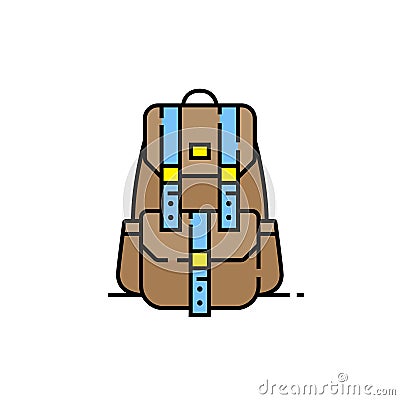 Backpack line icon Vector Illustration