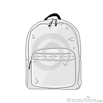 Backpack mockup, sketch for your design Vector Illustration