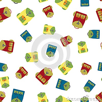 Backpack seamless pattern, Vector Illustration