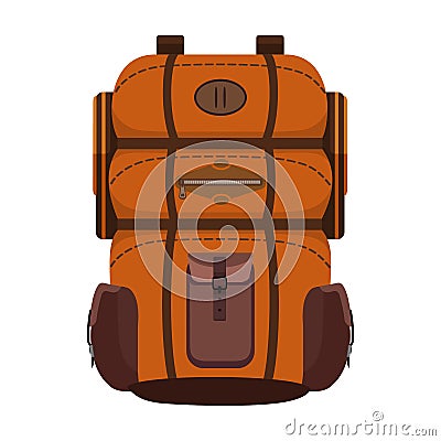 Backpack vector icon.Cartoon vector icon isolated on white background backpack. Vector Illustration