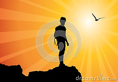 Backpacker Vector Illustration