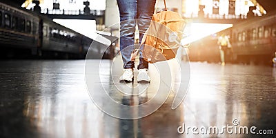 Backpacker Departure Wanderlust Travel Trip Concept Stock Photo