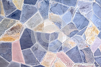 Backrounds of stone muticorored texture decorative on concrete wall colorful background Stock Photo
