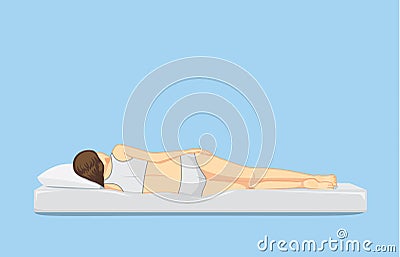 Backside Of Sleeping On The Side Position Cartoon Vector