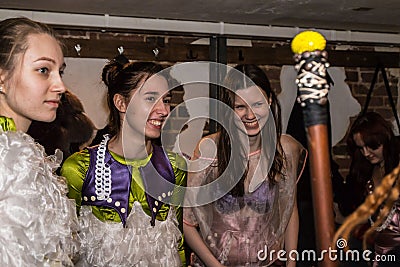 Backstage before fashion performance Art Chaos Editorial Stock Photo