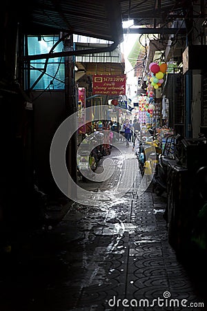 Backstreet of Bangkok Editorial Stock Photo