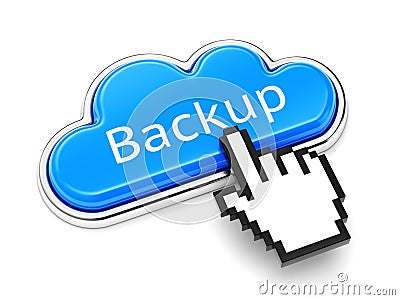 Backup cloud button Stock Photo