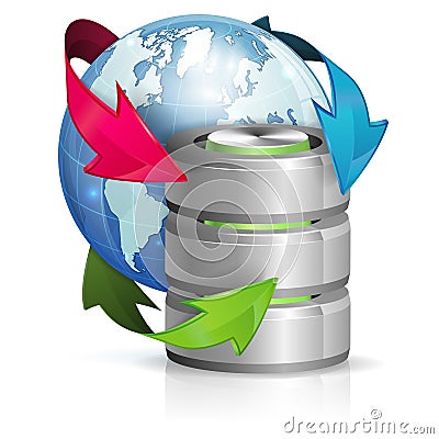 Global Access and Backup Concept Vector Illustration