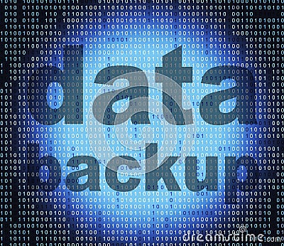 Backup Data Means File Transfer And Archives Stock Photo