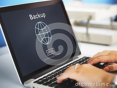 Backup Data Storage Restore Safety Security Concept Stock Photo