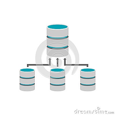 Backup database. Database management Vector Illustration