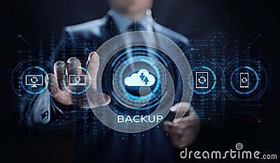 Backup Software Application Database internet technology concept. Stock Photo