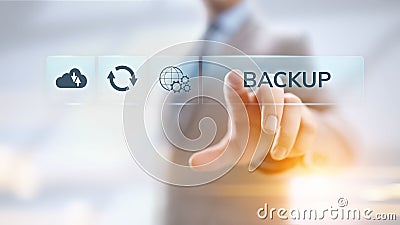 Backup Software Application Database internet technology concept. Stock Photo