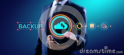 Backup Software Application Database internet technology concept. Stock Photo