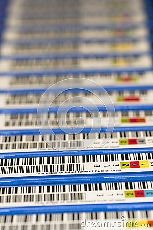 Backup tapes and LTO Cartridges Stock Photo