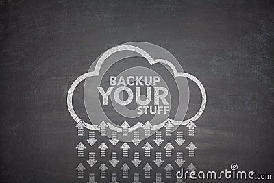 Backup your stuff on Blackboard Stock Photo