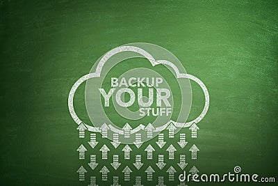 Backup your stuff on Blackboard Stock Photo