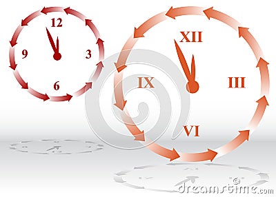 Backward Clock Vector Illustration