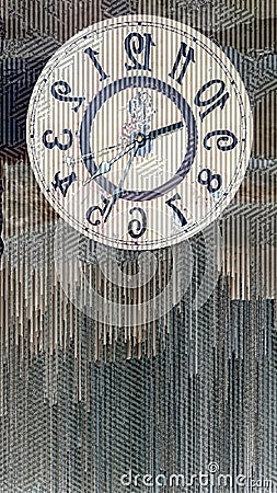 Backwards Time Wall Clock Abstract Stock Photo