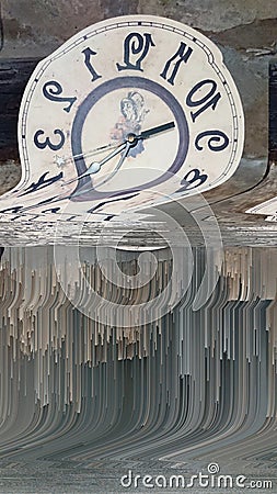 Backwards Time Wall Clock Abstract Stock Photo