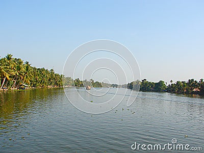 Backwater Canal in Kerala, India - A Natural Water Background Stock Photo