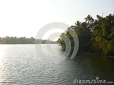 Backwater Canal in Kerala, India - A Natural Water Background Stock Photo