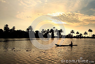 Backwater sunset Stock Photo
