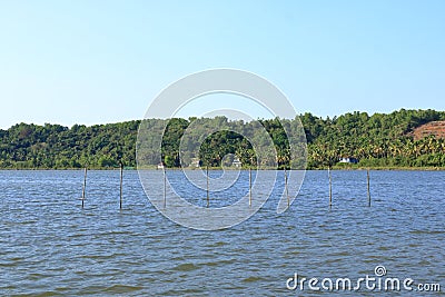 Backwater View in the Vayalapra Floating Park in Kannur District in Kerala, India Stock Photo