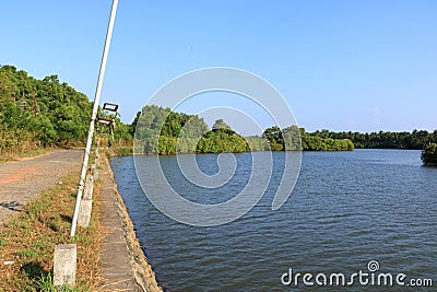 Backwater View in the Vayalapra Floating Park in Kannur District in Kerala, India Stock Photo