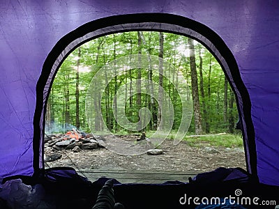 Backwoods camping view mount Greylock reserve Stock Photo