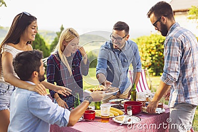 Backyard barbecue lunch Stock Photo