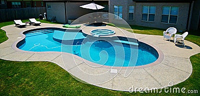 Backyard pool Stock Photo