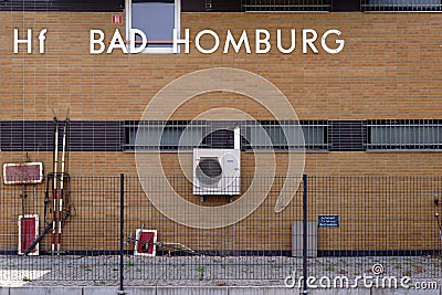 Backyard railway station Bad Homburg Stock Photo